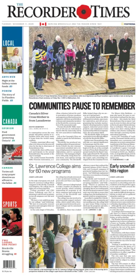 Cover of The Recorder & Times (Brockville)