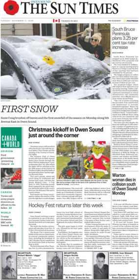 Cover of The Sun Times (Owen Sound)