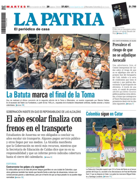 Cover of La Patria (Colombia)