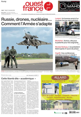 Cover of Ouest France (Auray)