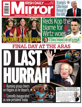 Cover of Irish Daily Mirror