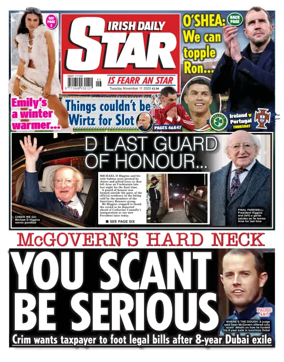 Cover of Irish Daily Star