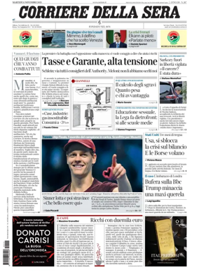 Cover of Corriere della Sera 