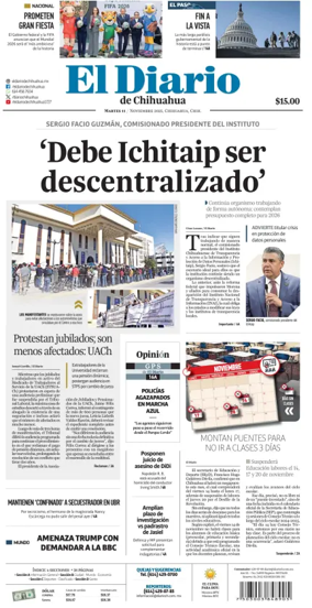Cover of El Diario de Chihuahua