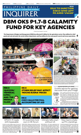 Cover of Philippine Daily Inquirer
