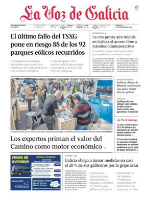 Cover of La Voz de Galicia (Santiago)