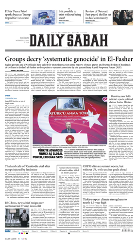 Cover of Daily Sabah (Turkey)