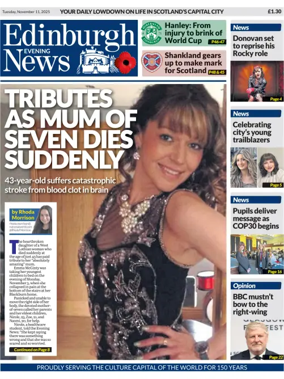 Cover of Edinburgh Evening News
