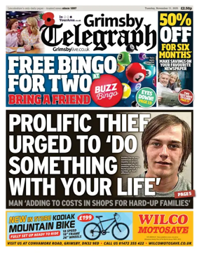 Cover of Grimsby Telegraph