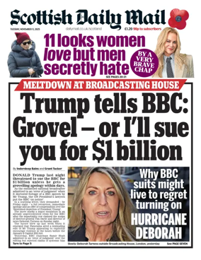 Cover of Scottish Daily Mail