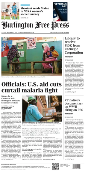 Cover of Burlington Free Press