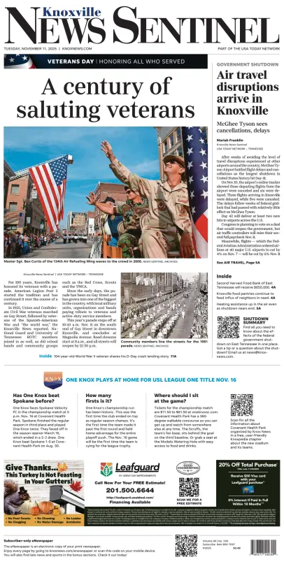 Cover of Knoxville News Sentinel