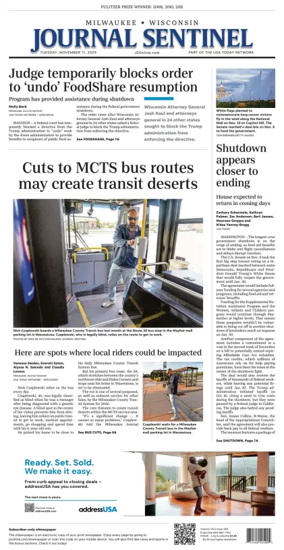 Cover of Milwaukee Journal Sentinel