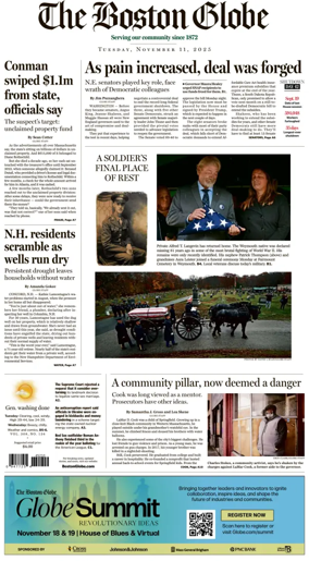Cover of The Boston Globe