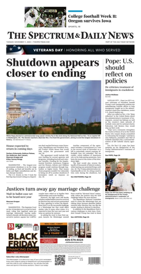 Cover of The Spectrum & Daily News