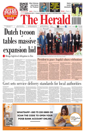 Cover of The Herald (Zimbabwe)