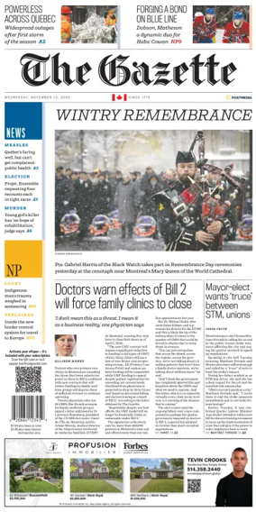 Cover of Montreal Gazette