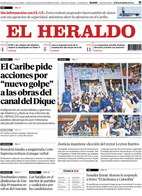 Cover of El Heraldo (Colombia)