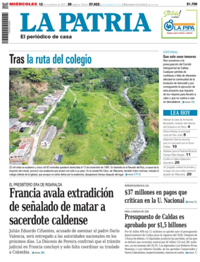 Cover of La Patria (Colombia)