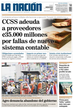 Cover of La Nacion (Costa Rica)