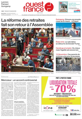 Cover of Ouest France (Lannion)