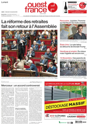 Cover of Ouest France (Lorient)