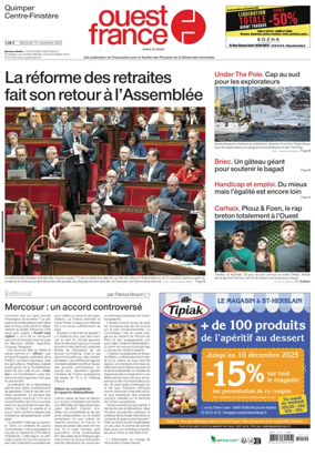 Cover of Ouest France (Quimper)