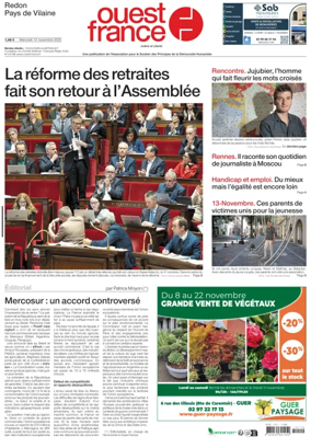 Cover of Ouest France (Redon / Pays de Vilaine)
