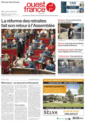 Cover of Ouest France (Rennes Nord)