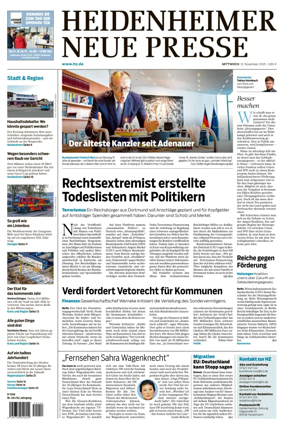 Cover of Heidenheimer Neue Presse