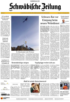 Cover of Schwaebische Zeitung (Biberach)