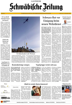 Cover of Schwabische Zeitung (Laupheim)