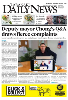 Cover of Taranaki Daily News