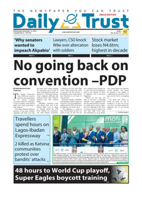 Cover of Daily Trust