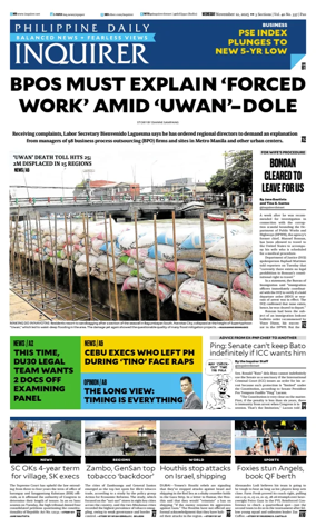 Cover of Philippine Daily Inquirer