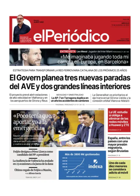 Cover of El Periódico de Catalunya (Castellano)