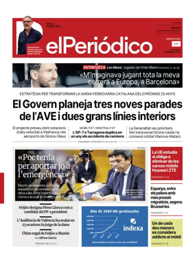 Cover of El Periódico de Catalunya (Català)
