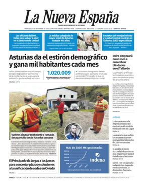 Cover of La Nueva España (Oviedo)
