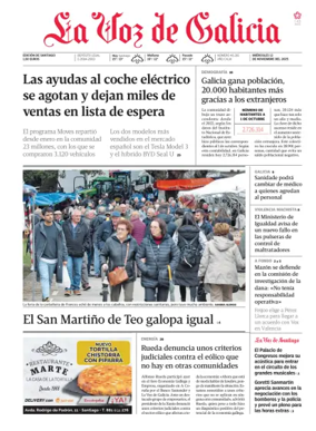 Cover of La Voz de Galicia (Santiago)