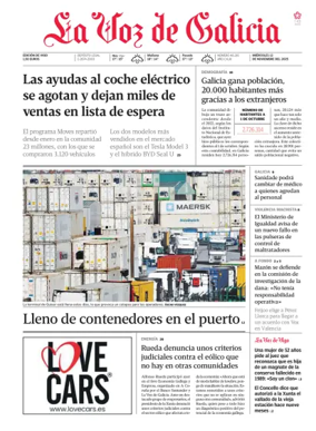 Cover of La Voz de Galicia (Vigo)