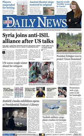 Cover of Hurriyet Daily News & Economic Review