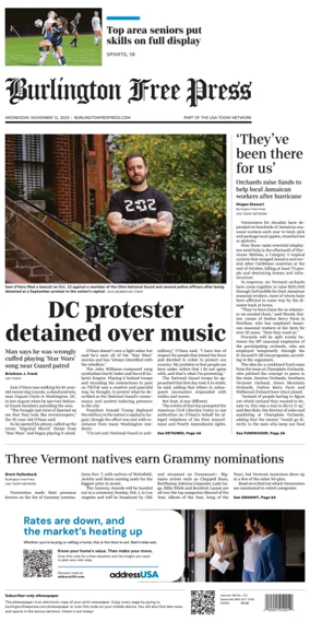 Cover of Burlington Free Press