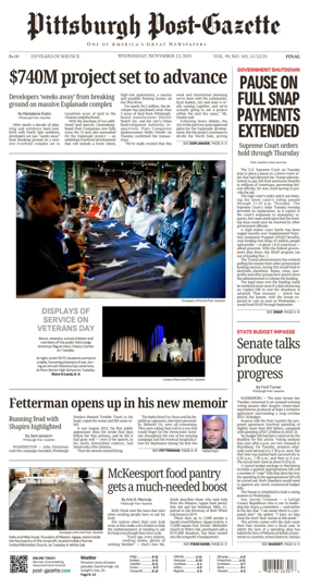 Cover of Pittsburgh Post-Gazette