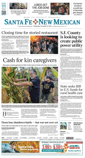 Cover of Santa Fe New Mexican