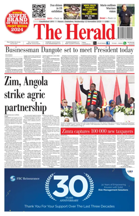 Cover of The Herald (Zimbabwe)