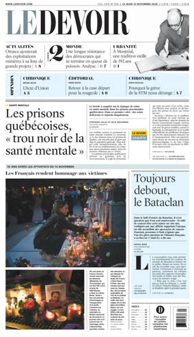 Cover of Le Devoir