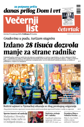 Cover of Vecernji list - Hrvatska