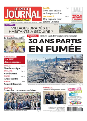 Cover of Le Petit Journal - L'hebdo local de l'Aude