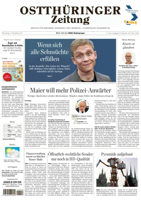 Cover of Ostthüringer Zeitung (Saale-Holzland-Kreis)