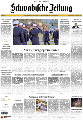 Cover of Schwaebische Zeitung (Bad Saulgau)